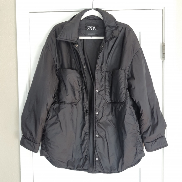 Zara Other - Zara Mens Lightweight Puffer Size M Black Packable Snap Button